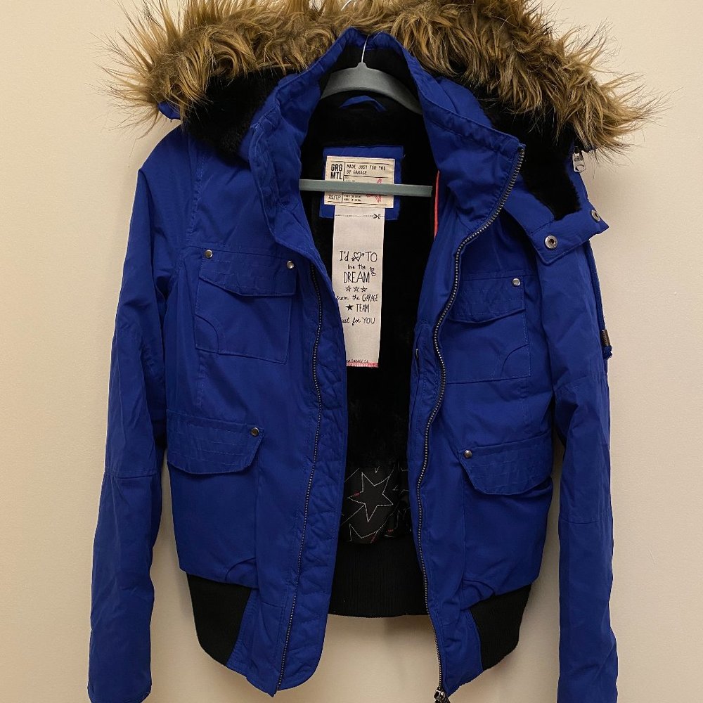 Women's Garage Bomber Parka Jacket Blue XS